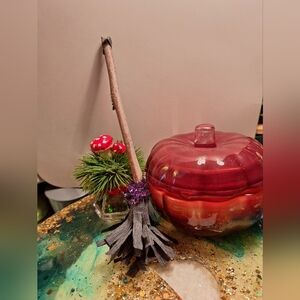 Witch Mini Doll Acessory Broom Purple New